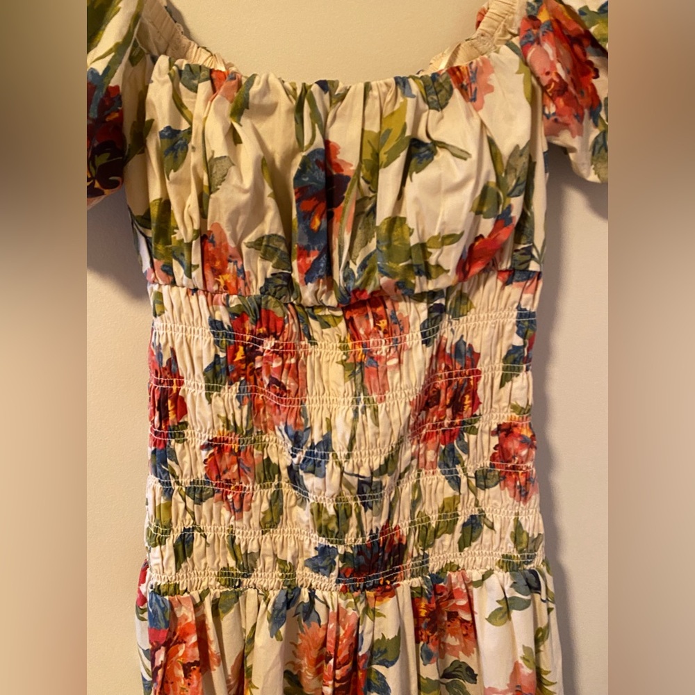 Abercrombie Floral Off-Shoulder Puff Sleeve Maxi Dress - Picture 5 of 7
